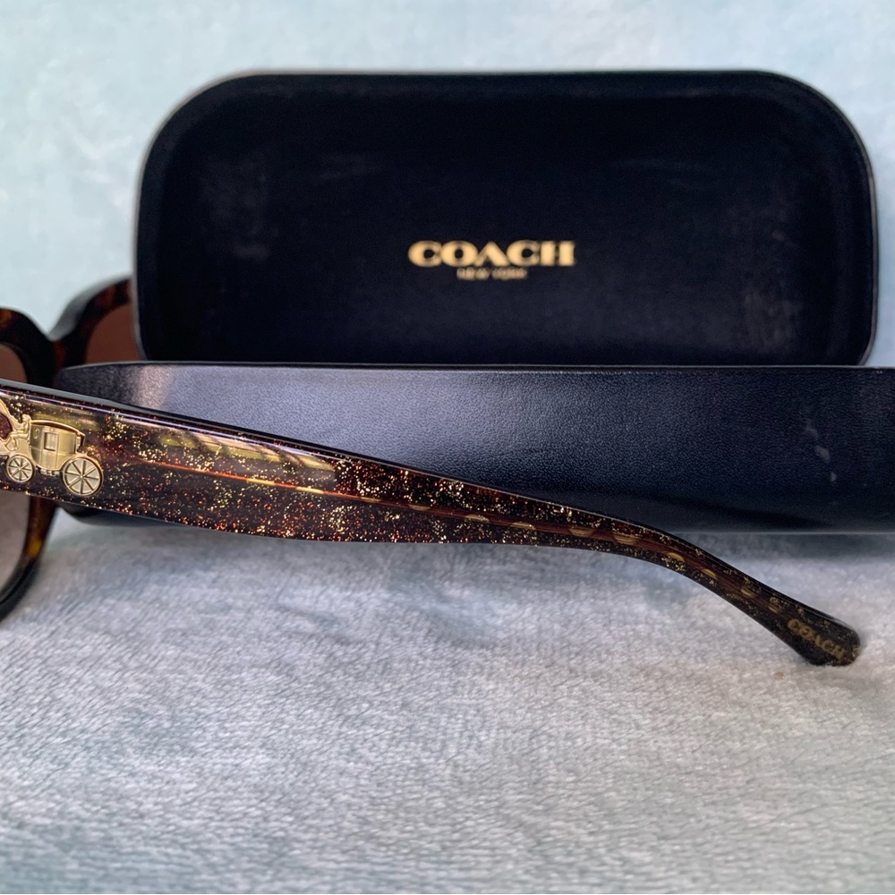 Coach Tortoise Glitter Sunglasses NWOT